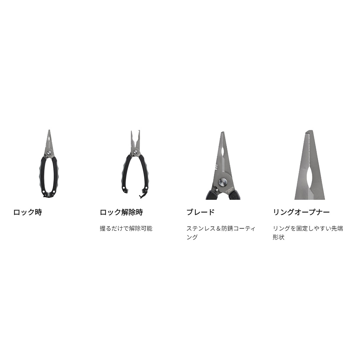 アブガルシア(Abu Garcia) Grip Lock Fishing Pliers アブガルシア アブ グリップロックフィッシングプライヤー BLK