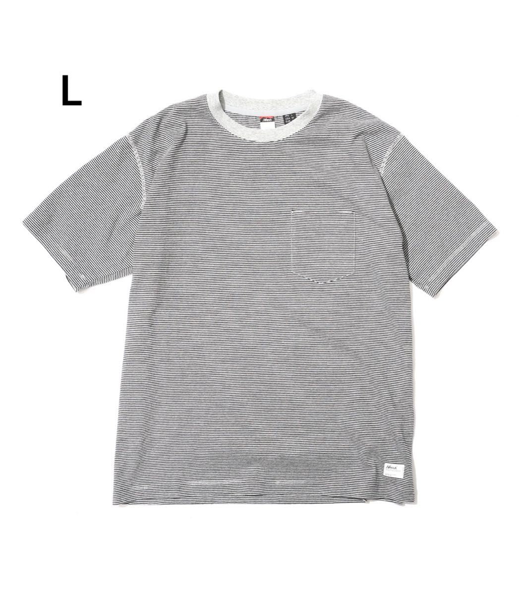 NANGA MULTI BORDER TEE GRY × BLK L