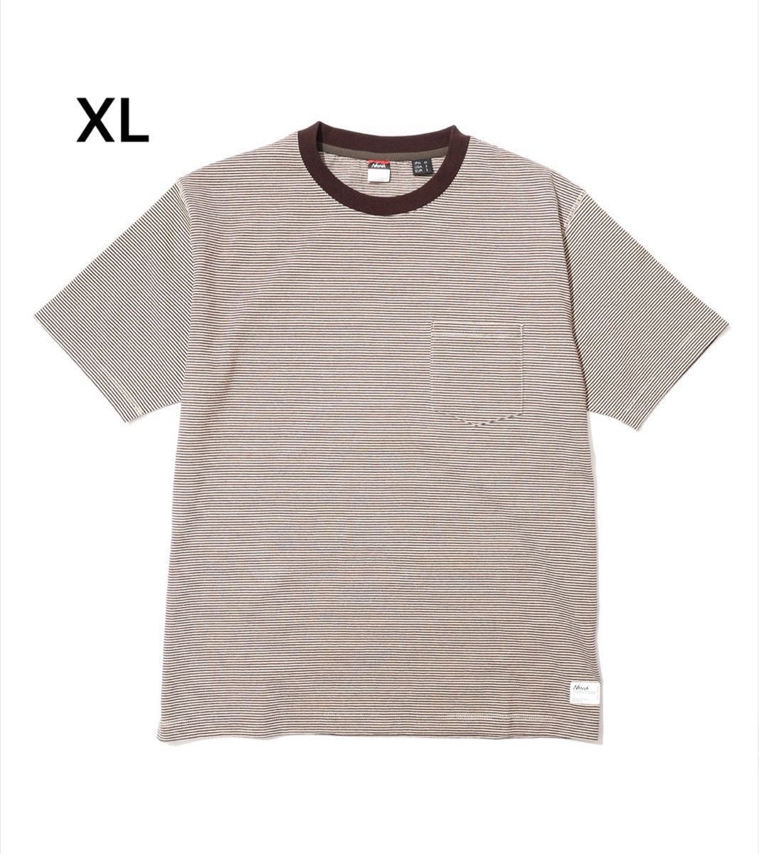 NANGA MULTI BORDER TEE BRN × BEG XL