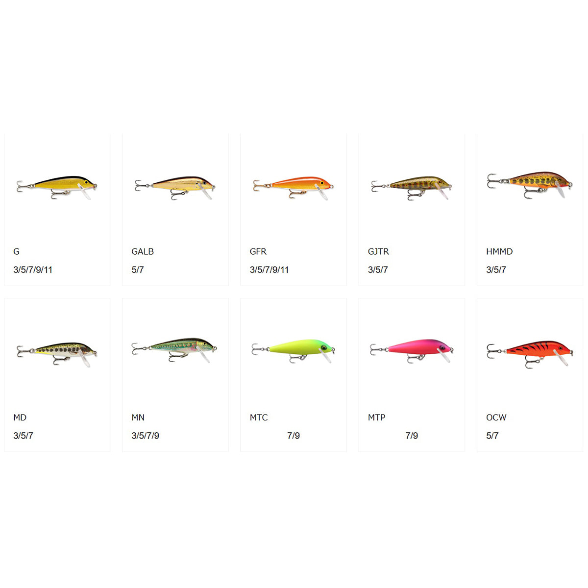 ラパラ(Rapala) COUNT DOWN Universal color カウント ダウン ユニバーサルカラー 7cm 8g ゴールドジュブナイルトラウト CD7-GJTR