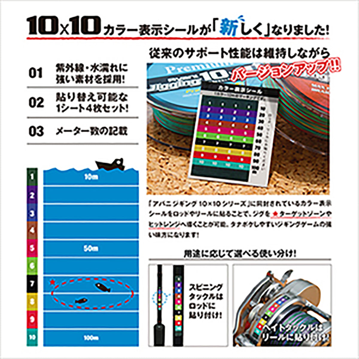 VARIVAS(バリバス) アバニ ジギング10×10マックスパワーPE X8 300m 6号 10m×10色のマーキングライン[PEライン]