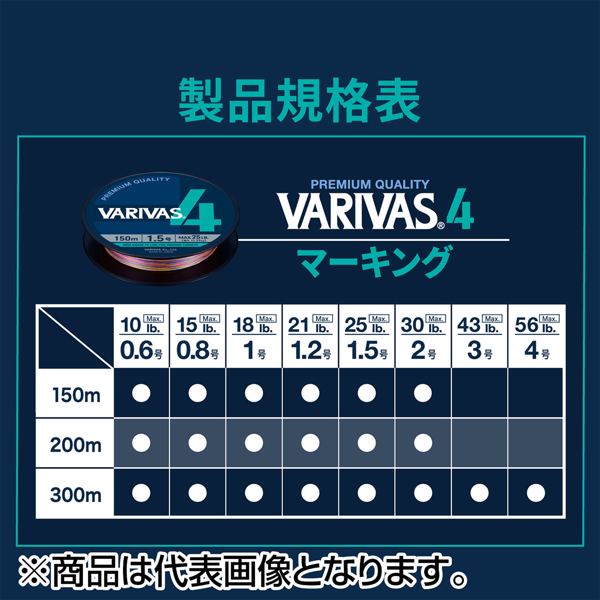 バリバス(VARIVAS) VARIVAS 4 マーキング 300m 0.8号 [PEライン]