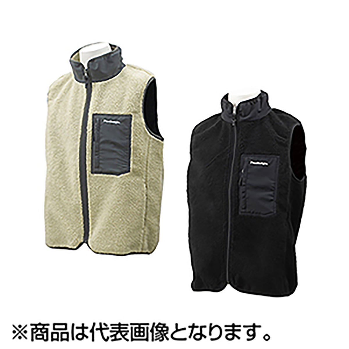パズデザイン(Pazdesign) ボアフリースベスト XL ブラック/チャコール SJK-021