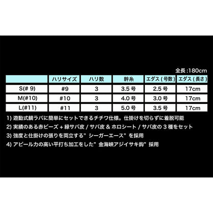 ジャッカル(JACKALL) ビンビンアジサビキ S(#9)