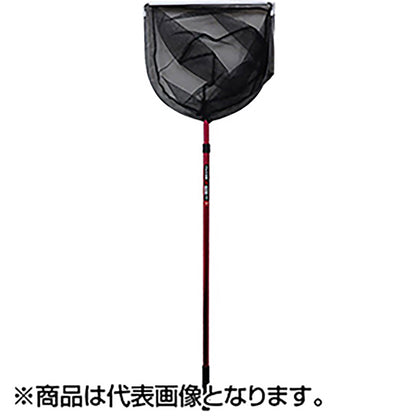 アルミ玉網 二段 扇型36cm レッド