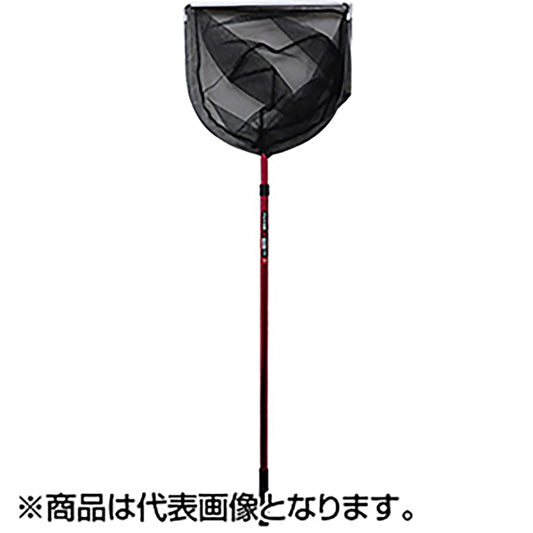 アルミ玉網 二段 扇型36cm レッド
