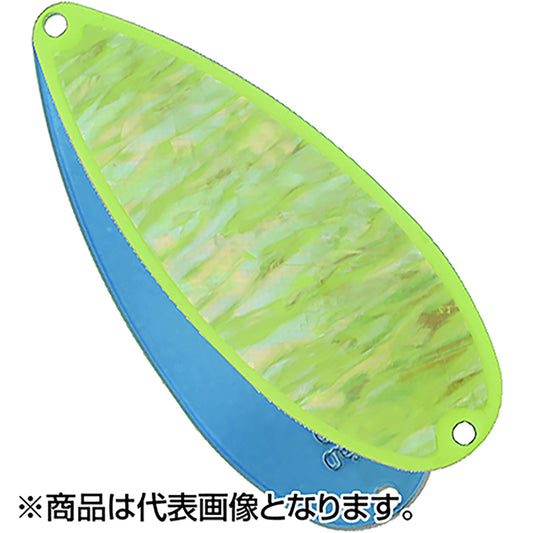 フィールドハンター(FIELD HUNTER) ノース エックス SHELL（天然日本アワビ） 75mm 40g #33 蛍光ライム/裏面クリアブルー