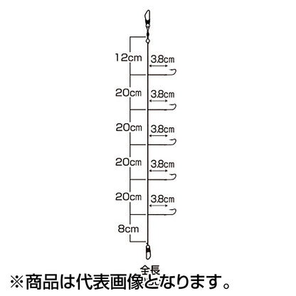 ダイワ(DAIWA) 快適クリスティアワカサギ仕掛けSS 定番 マルチ ナイロンワイドピッチ 5本 1.5号