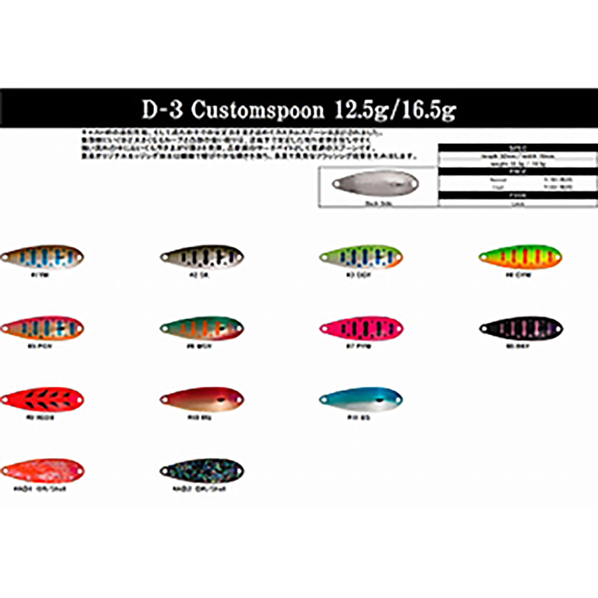 D3カスタムルアーズ(D3 Custom Lure's) スプーン 16.5g #02 SK
