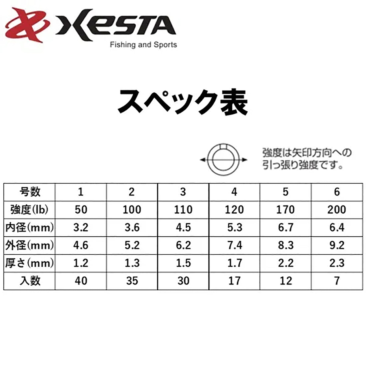 ゼスタ(XESTA) ハードスプリットリング ストロング #5 12個入