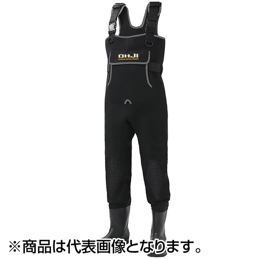 エクセル(X'SELL) OHJI クロロプレーンウェダー（フェルトピンソール 中丸）約4ｍｍ厚 L ブラック OH-006P ウェイダー ウェダー ウエダー 胴長 防水