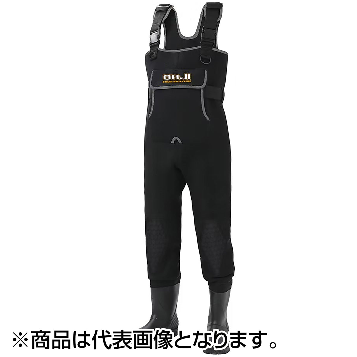 エクセル(X'SELL) OHJI クロロプレーンウェダー（フェルトピンソール 中丸）約4ｍｍ厚 LL ブラック OH-006P ウェイダー ウェダー ウエダー 胴長 防水