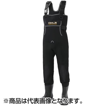 エクセル(X'SELL) OHJI クロロプレーンウェダー（フェルトピンソール 中丸）約4ｍｍ厚 LL ブラック OH-006P ウェイダー ウェダー ウエダー 胴長 防水