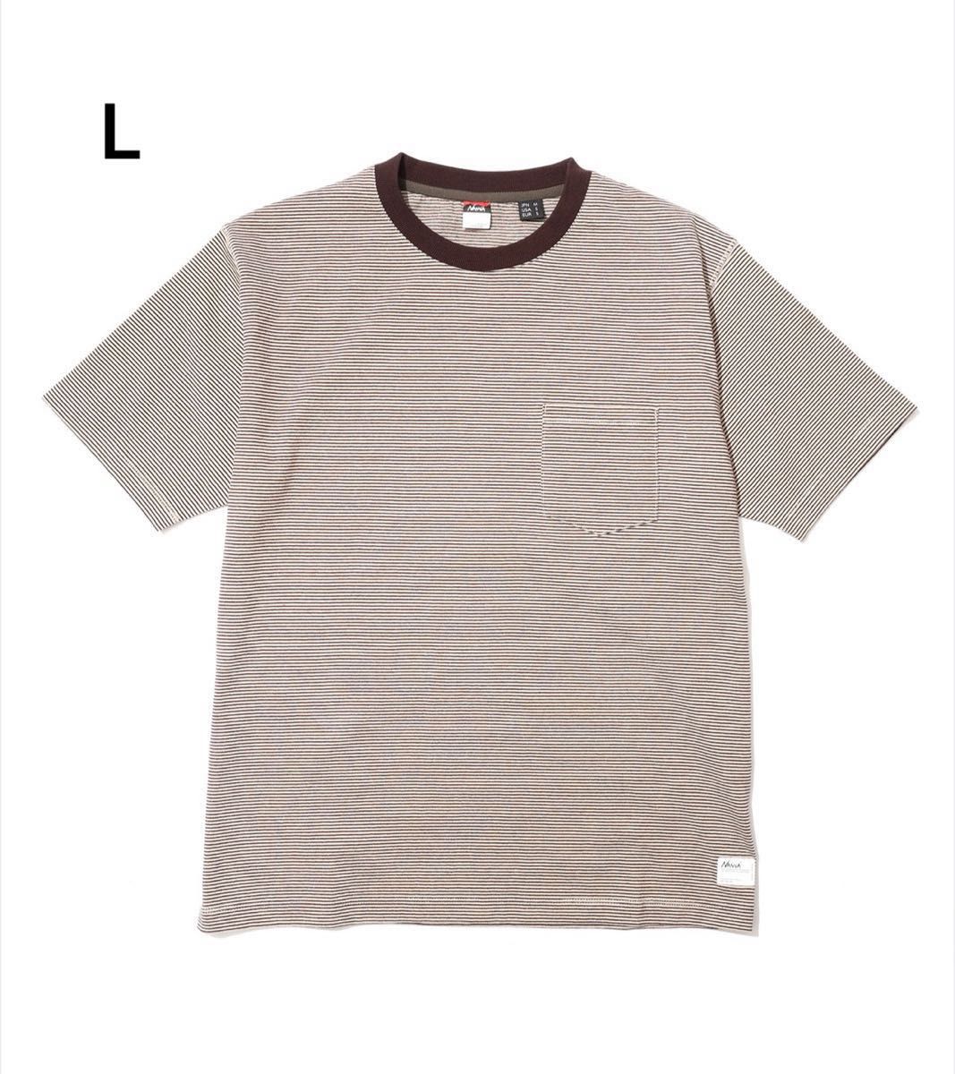 NANGA MULTI BORDER TEE BRN × BEG L