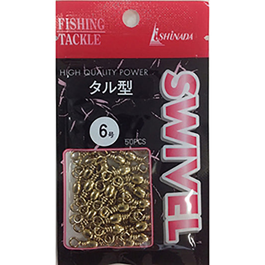 イシナダ釣工業 タル型サルカン 6号 ミガキ