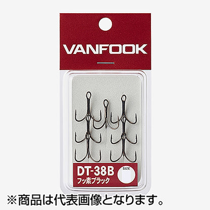 ヴァンフック(VANFOOK) ストロングファイントレブルフック バーブ付 #8 フッ素ブラック DT-38B