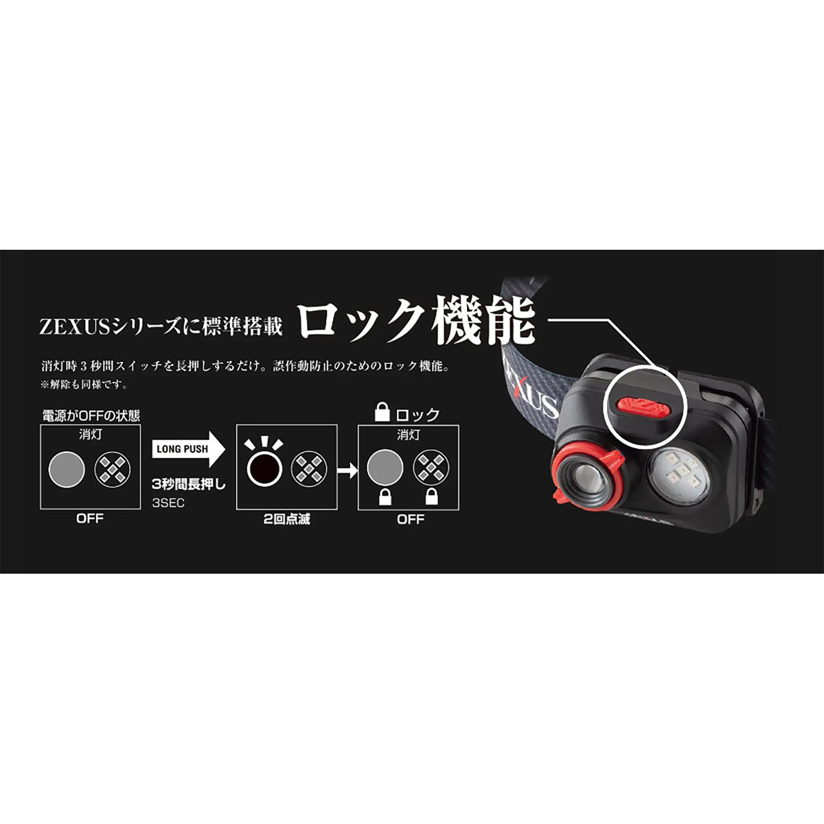 冨士灯器(FUJI-TOKI) ZEXUS(ゼクサス) LEDヘッドライト ZX-160 防災 停電 対策