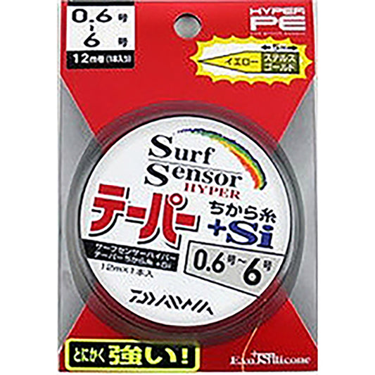 ダイワ(DAIWA) サーフセンサー ハイパーテーパー チカラ糸+Si 0.8-6号 イエロー＋ステルスゴールド [PEライン]