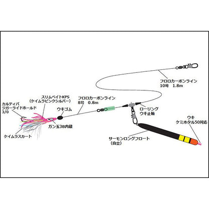 ナカジマ(NAKAZIMA) 北海サーモンロングウキ釣り仕掛け 6号セット 2810