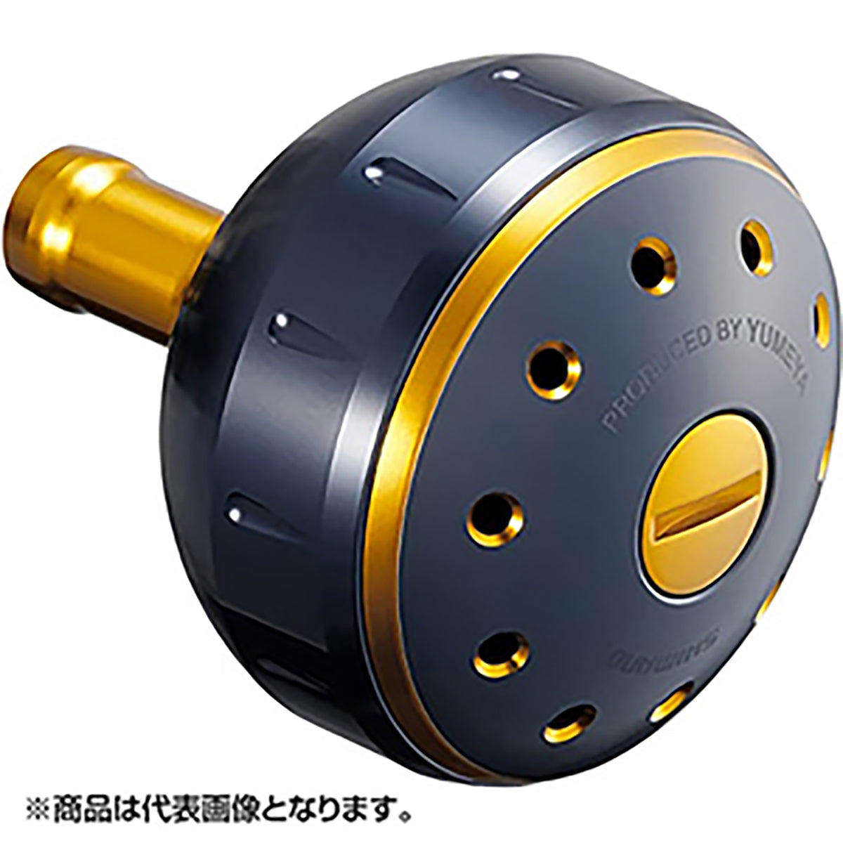 シマノ(SHIMANO) 夢屋 アルミラウンド型 パワーハンドルノブ ブラック/ゴールド M TypeB