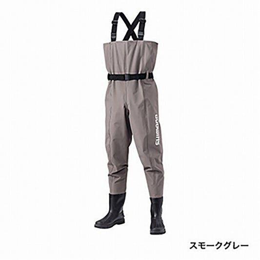 シマノ(SHIMANO) ハイパーウェーダー チェストハイ・カットフェルトソール LL 26.5-27.0 スモークグレー FF-052T ウェイダー ウェダー ウエダー 胴長 防水