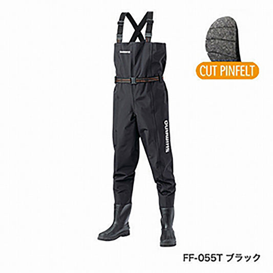 シマノ(SHIMANO) ハイパーウェーダー チェストハイ・カットピンフェルトソール 3L 27.5-28.5 ブラック FF-055T ウェイダー ウェダー ウエダー 胴長 防水