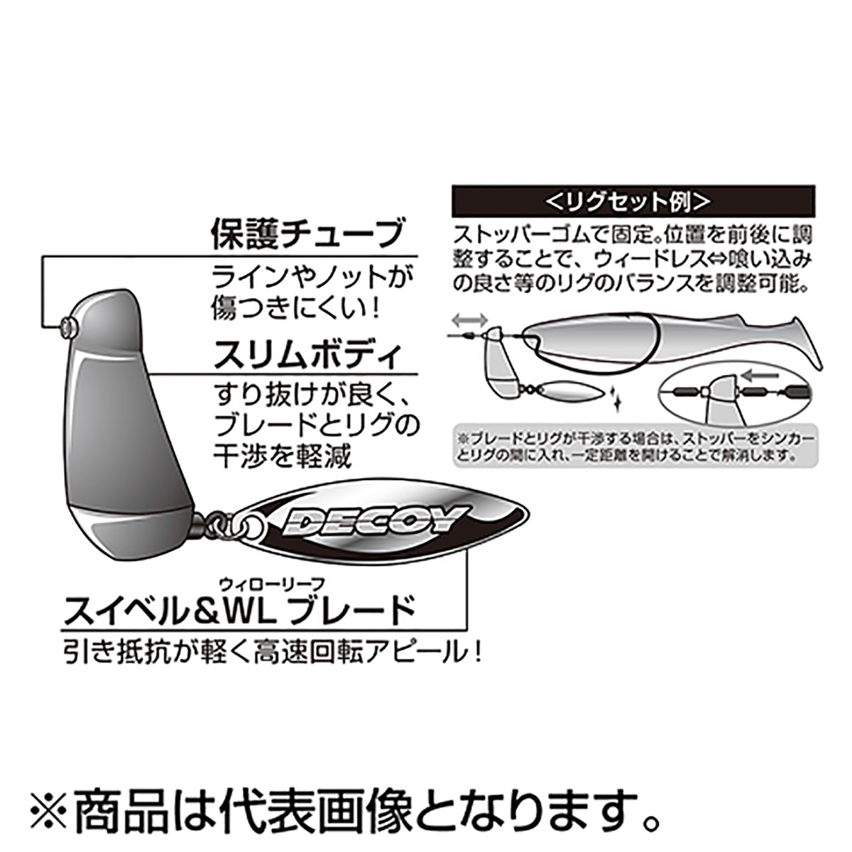 カツイチ(Katsuichi) デコイ ブレードシンカーヘビー 18g ガンブラック BL-51H