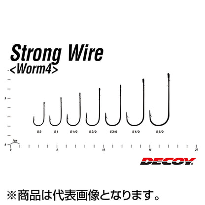 カツイチ(Katsuichi) デコイ ストロングワイヤー ワーム4 #4/0 NSブラック Worm4