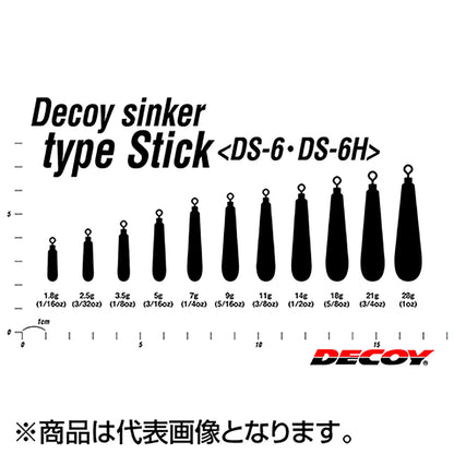 カツイチ(Katsuichi) デコイシンカー タイプスティック 3.5g ガンブラック DS-6