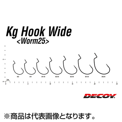 カツイチ(Katsuichi) デコイ キロフックワイド ワーム25 #5/0 NSブラック Worm25