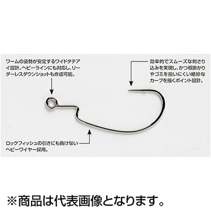 カツイチ(Katsuichi) デコイ ロックンフック ワーム29 #1/0 Wニッケル Worm29