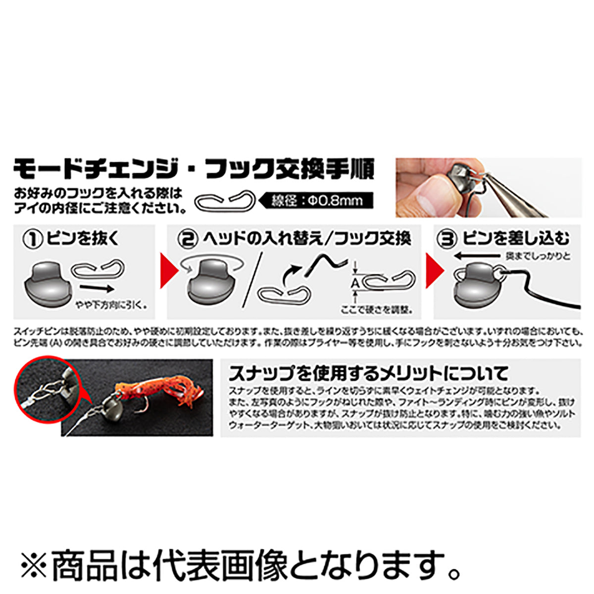 カツイチ(Katsuichi) デコイ スイッチボム #1/0-3.5g NSブラック VJ-78