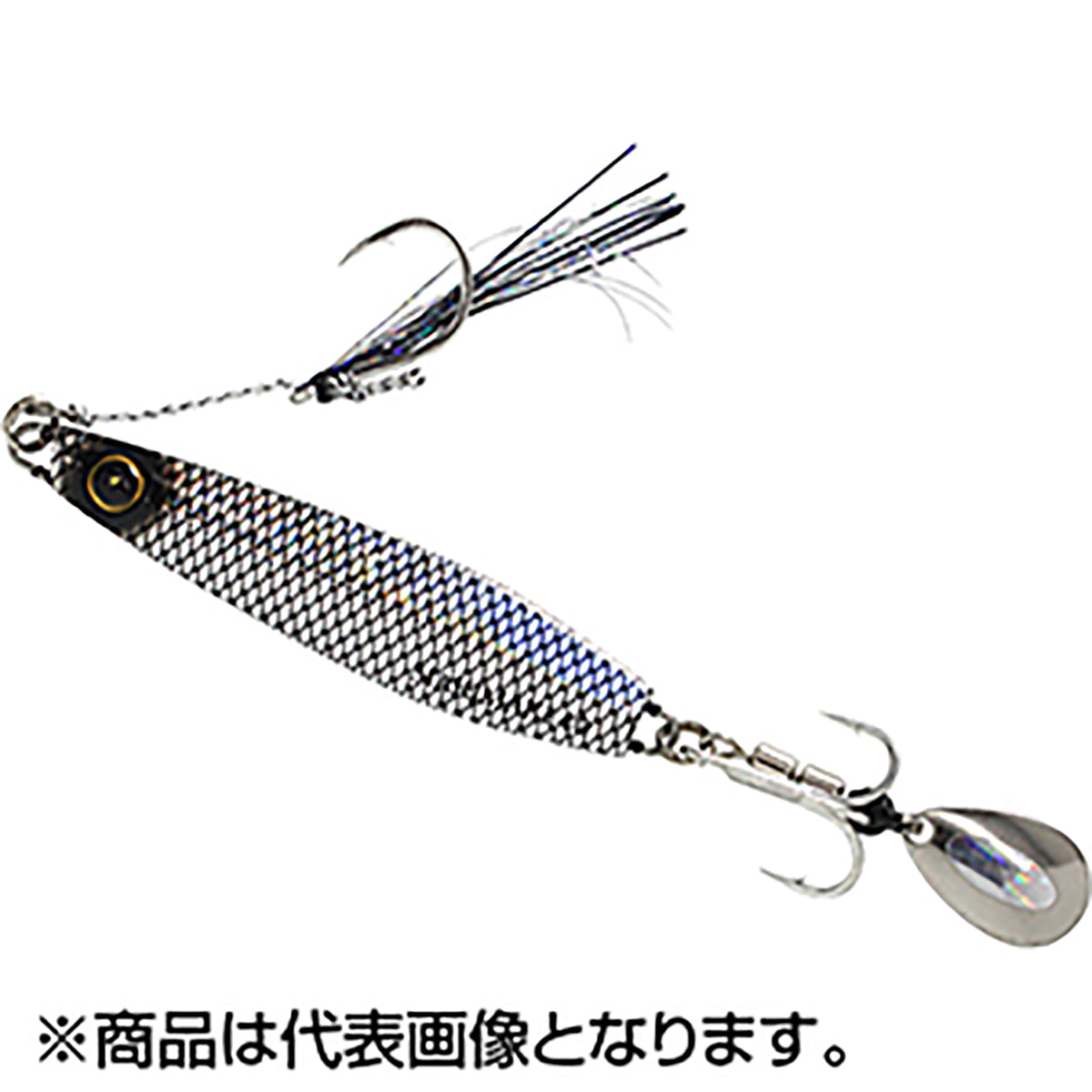 ハヤブサ(Hayabusa) カンタン巻くだけブレードジグジャックアイマキマキ 30g #15 リアル魚鱗ブラックシルバー FS417