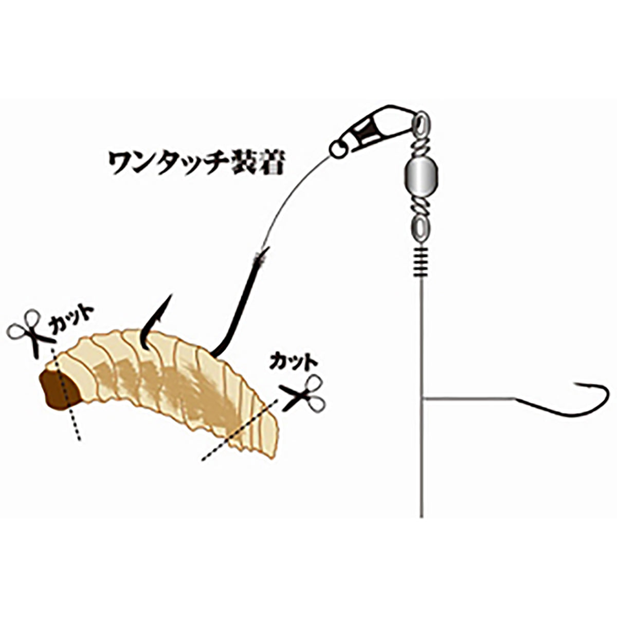 ハヤブサ(hayabusa) 湖翔ワカサギ ワカサギ集魚用 ブドウ虫ちょん掛けフック 5号 IS-286