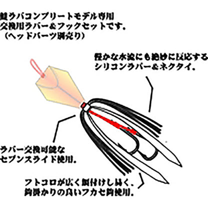 ハヤブサ(hayabusa) 鮭ラバ ラバー&フックセット 18号 #1 ピンクピンク HE-152