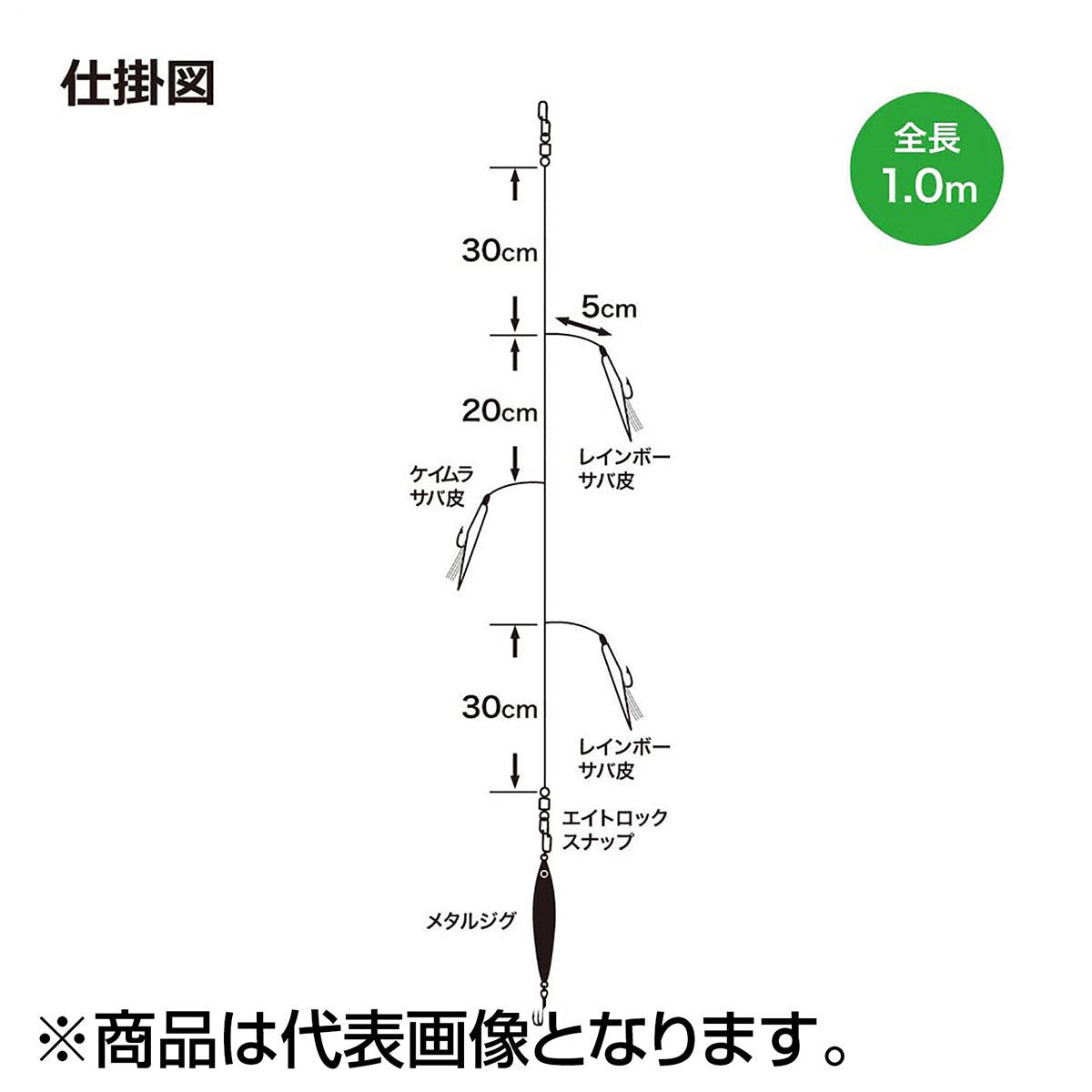 ブレイズジグサビキセット 2号 ブルーピ